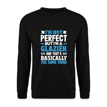 Glaser Geschenk - Unisex Pullover - Schwarz - Vorne - Alina (178cm) & Michal (187cm)