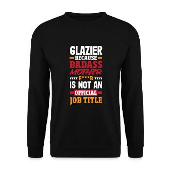 Glaser Geschenk - Unisex Pullover - Schwarz - Vorne - Alina (178cm) & Michal (187cm)