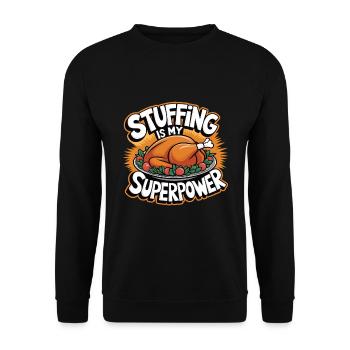 Lustiger Thanksgiving Truthahn - Unisex Pullover - Schwarz - Vorne - Alina (178cm) & Michal (187cm)