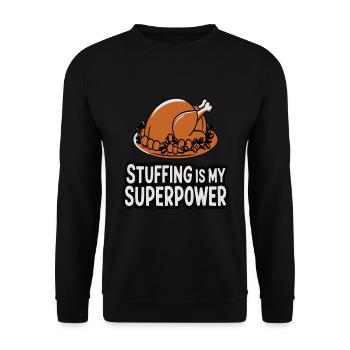 Lustiger Thanksgiving Truthahn - Unisex Pullover - Schwarz - Vorne - Alina (178cm) & Michal (187cm)