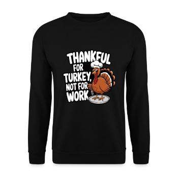 Lustiger Thanksgiving Truthahn - Unisex Pullover - Schwarz - Vorne - Alina (178cm) & Michal (187cm)