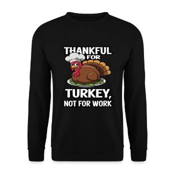 Lustiger Thanksgiving Truthahn - Unisex Pullover - Schwarz - Vorne - Alina (178cm) & Michal (187cm)