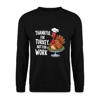 Lustiger Thanksgiving Truthahn - Unisex Pullover - Schwarz - Vorne - Alina (178cm) & Michal (187cm)