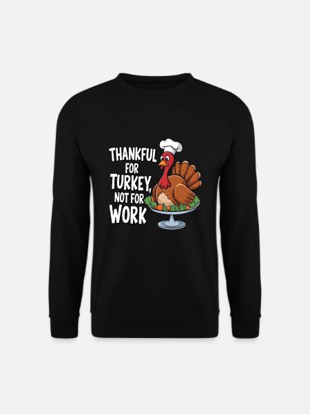 Lustiger Thanksgiving Truthahn - Unisex Pullover - Schwarz