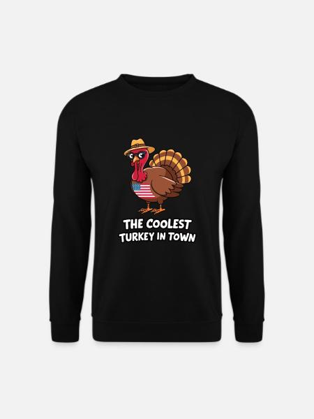 Dinde drôle de Thanksgiving - Sweat-shirt Unisexe - noir