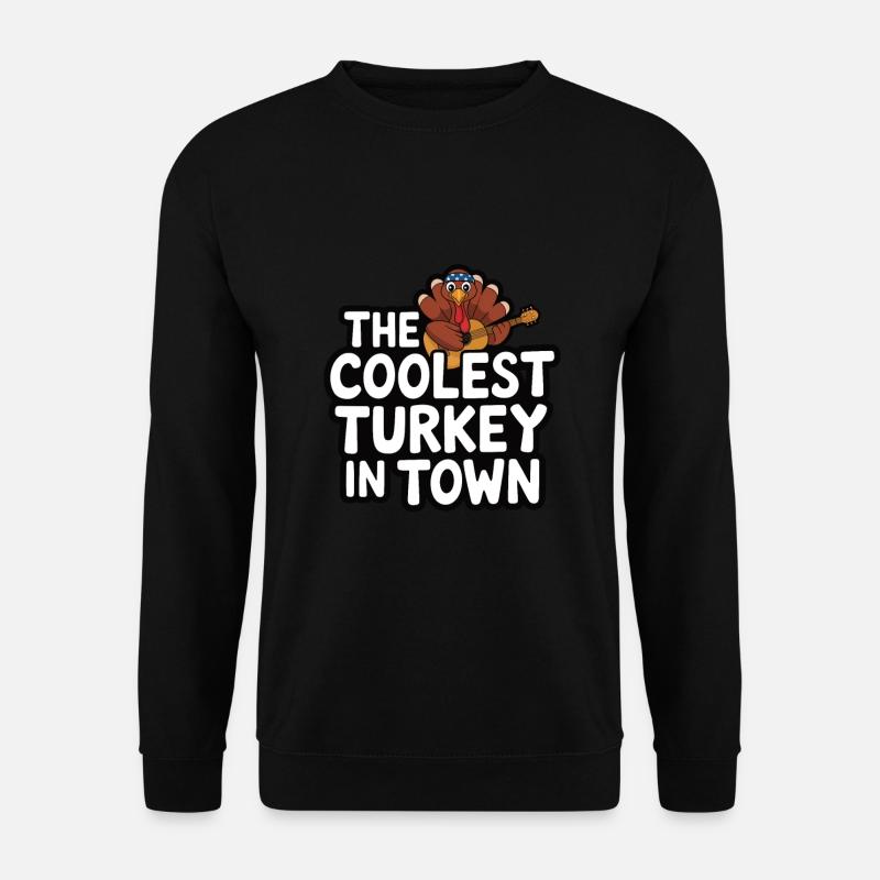 Lustiger Thanksgiving Truthahn - Unisex Pullover - Schwarz