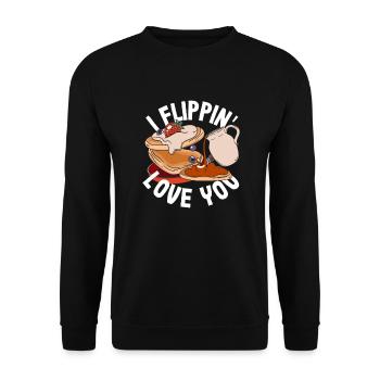 Funny Pancake Lover Gift - Unisex Sweatshirt - black - Front - Alina (178cm) & Michal (187cm)