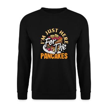 Lustiges Pfannkuchenliebhaber Geschenk - Unisex Pullover - Schwarz - Vorne - Alina (178cm) & Michal (187cm)