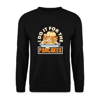 Lustiges Pfannkuchenliebhaber Geschenk - Unisex Pullover - Schwarz - Vorne - Alina (178cm) & Michal (187cm)