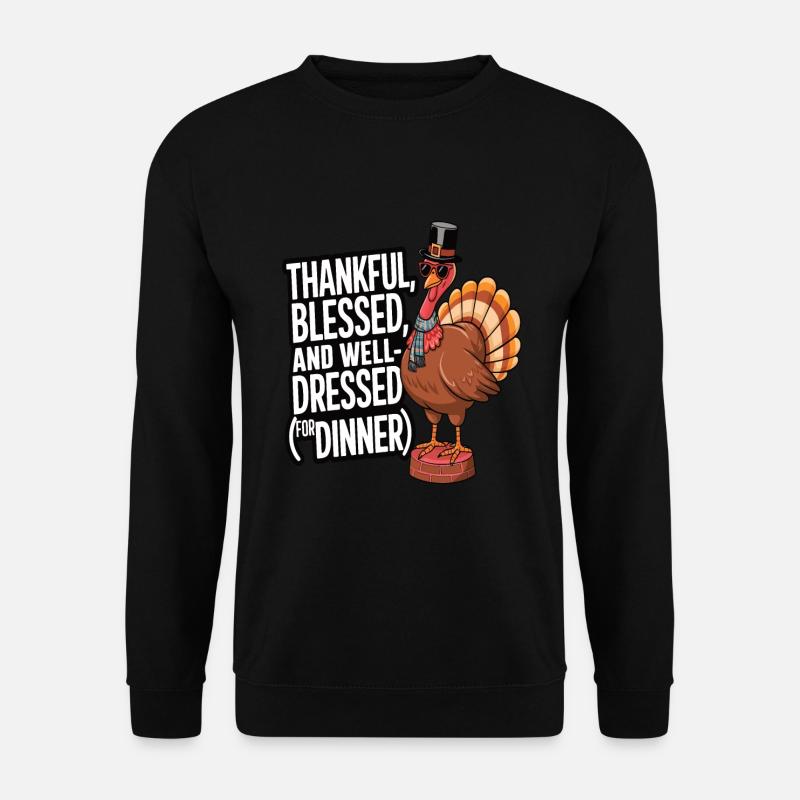 Dinde drôle de Thanksgiving - Sweat-shirt Unisexe - noir