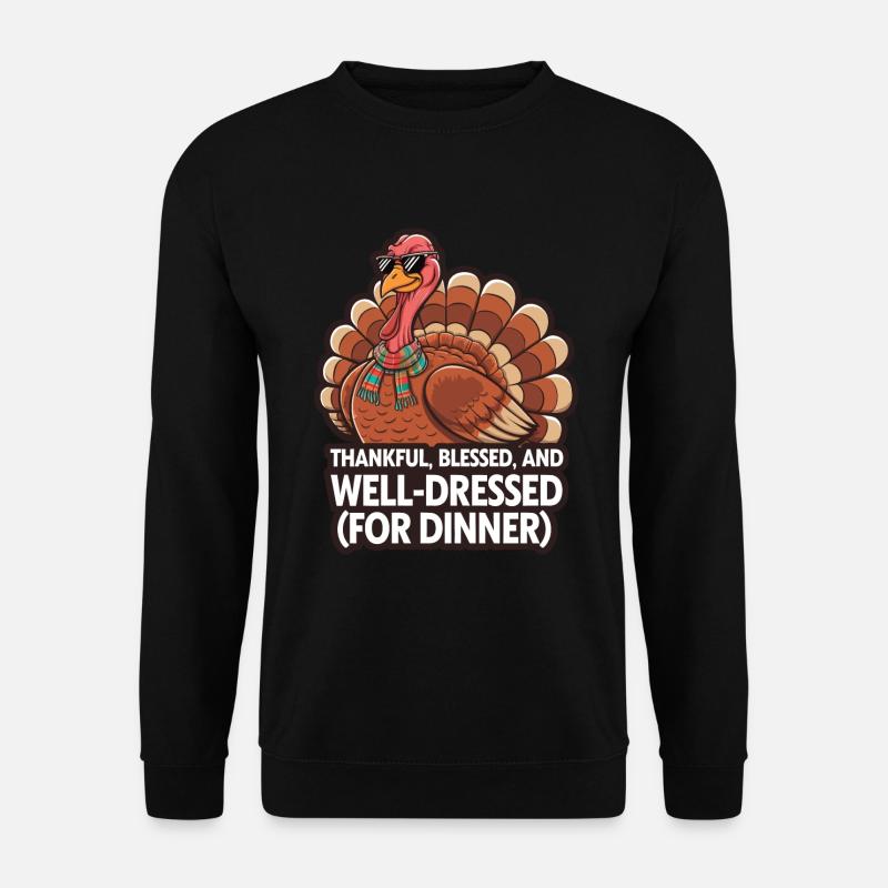 Dinde drôle de Thanksgiving - Sweat-shirt Unisexe - noir