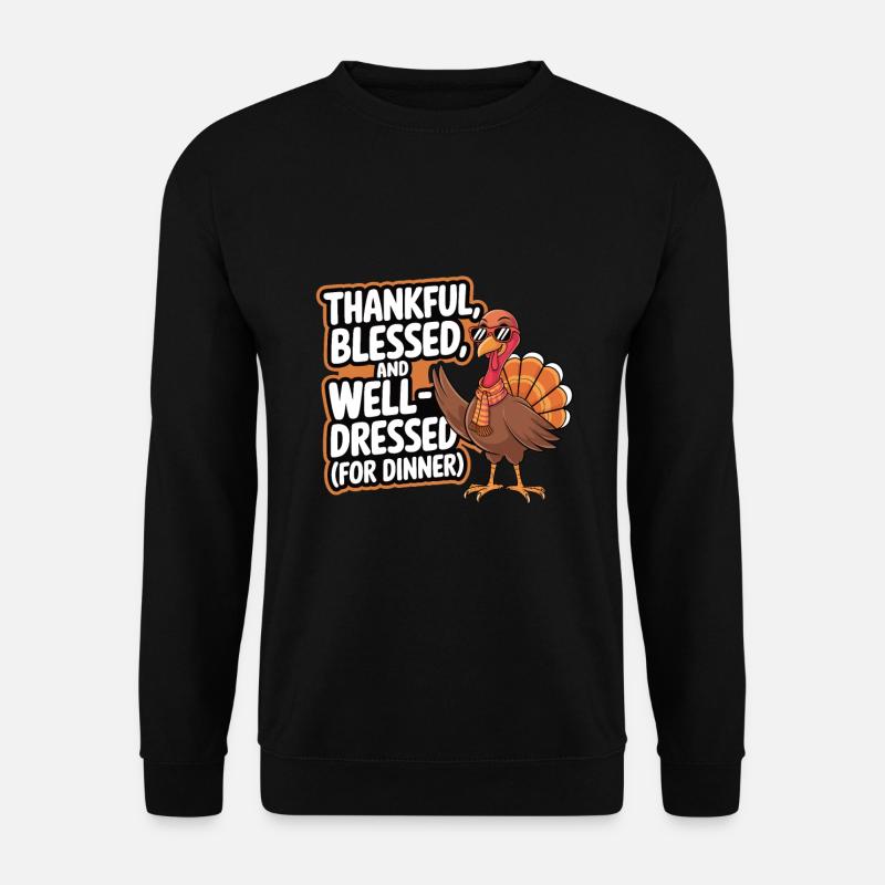 Funny Thanksgiving Turkey - Unisex Sweatshirt - black