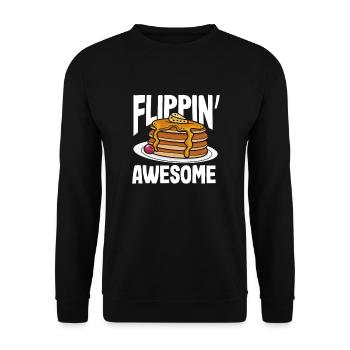 Funny Pancake Lover Gift - Unisex Sweatshirt - black - Front - Alina (178cm) & Michal (187cm)