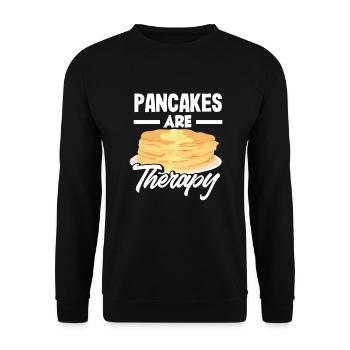 Lustiges Pfannkuchenliebhaber Geschenk - Unisex Pullover - Schwarz - Vorne - Alina (178cm) & Michal (187cm)