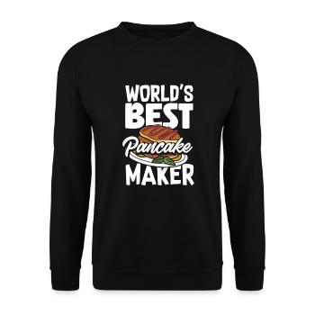 Funny Pancake Lover Gift - Unisex Sweatshirt - black - Front - Alina (178cm) & Michal (187cm)
