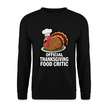 Lustiger Thanksgiving Truthahn - Unisex Pullover - Schwarz - Vorne - Alina (178cm) & Michal (187cm)