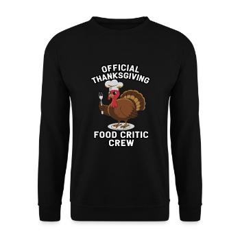 Lustiger Thanksgiving Truthahn - Unisex Pullover - Schwarz - Vorne - Alina (178cm) & Michal (187cm)