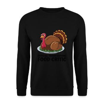 Lustiger Thanksgiving Truthahn - Unisex Pullover - Schwarz - Vorne - Alina (178cm) & Michal (187cm)