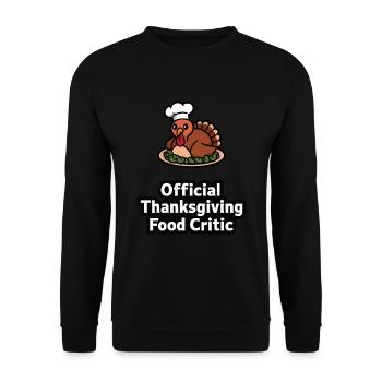 Lustiger Thanksgiving Truthahn - Unisex Pullover - Schwarz - Vorne - Alina (178cm) & Michal (187cm)