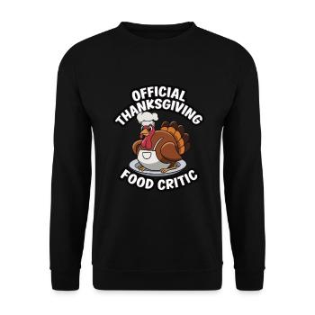 Lustiger Thanksgiving Truthahn - Unisex Pullover - Schwarz - Vorne - Alina (178cm) & Michal (187cm)