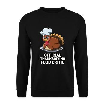 Lustiger Thanksgiving Truthahn - Unisex Pullover - Schwarz - Vorne - Alina (178cm) & Michal (187cm)