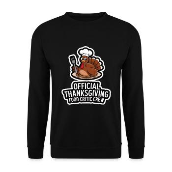 Lustiger Thanksgiving Truthahn - Unisex Pullover - Schwarz - Vorne - Alina (178cm) & Michal (187cm)