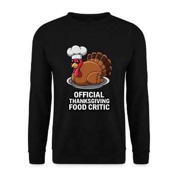 Lustiger Thanksgiving Truthahn - Unisex Pullover - Schwarz - Vorne - Alina (178cm) & Michal (187cm)