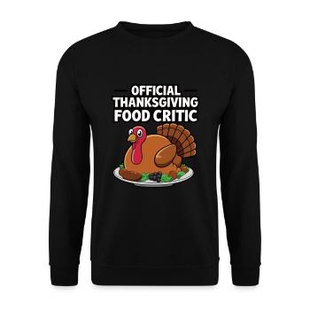 Lustiger Thanksgiving Truthahn - Unisex Pullover - Schwarz - Vorne - Alina (178cm) & Michal (187cm)