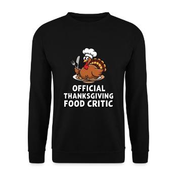 Lustiger Thanksgiving Truthahn - Unisex Pullover - Schwarz - Vorne - Alina (178cm) & Michal (187cm)
