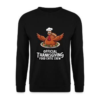 Lustiger Thanksgiving Truthahn - Unisex Pullover - Schwarz - Vorne - Alina (178cm) & Michal (187cm)
