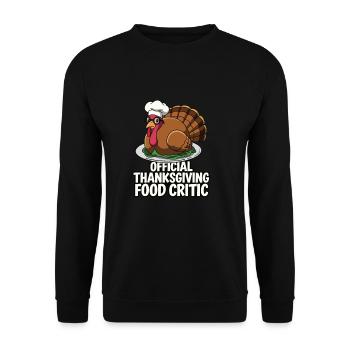 Lustiger Thanksgiving Truthahn - Unisex Pullover - Schwarz - Vorne - Alina (178cm) & Michal (187cm)