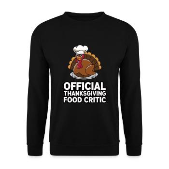 Lustiger Thanksgiving Truthahn - Unisex Pullover - Schwarz - Vorne - Alina (178cm) & Michal (187cm)