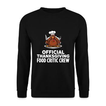 Lustiger Thanksgiving Truthahn - Unisex Pullover - Schwarz - Vorne - Alina (178cm) & Michal (187cm)