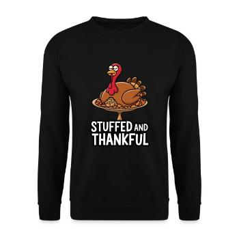Lustiger Thanksgiving Truthahn - Unisex Pullover - Schwarz - Vorne - Alina (178cm) & Michal (187cm)