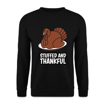Lustiger Thanksgiving Truthahn - Unisex Pullover - Schwarz - Vorne - Alina (178cm) & Michal (187cm)