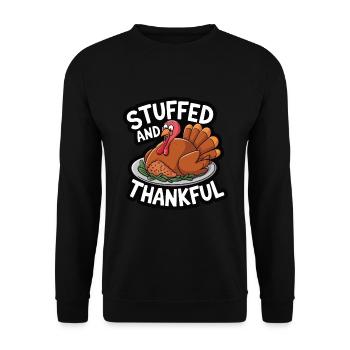 Lustiger Thanksgiving Truthahn - Unisex Pullover - Schwarz - Vorne - Alina (178cm) & Michal (187cm)