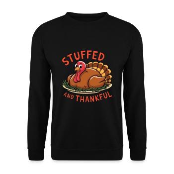 Lustiger Thanksgiving Truthahn - Unisex Pullover - Schwarz - Vorne - Alina (178cm) & Michal (187cm)