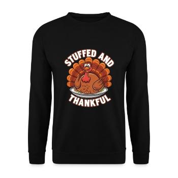 Lustiger Thanksgiving Truthahn - Unisex Pullover - Schwarz - Vorne - Alina (178cm) & Michal (187cm)