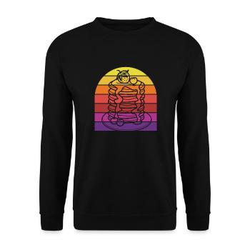 Lustiges Pfannkuchenliebhaber Geschenk - Unisex Pullover - Schwarz - Vorne - Alina (178cm) & Michal (187cm)