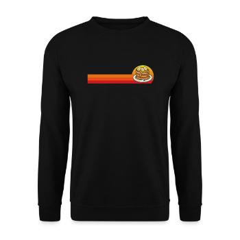 Lustiges Pfannkuchenliebhaber Geschenk - Unisex Pullover - Schwarz - Vorne - Alina (178cm) & Michal (187cm)