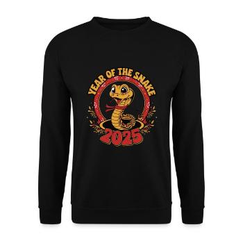 Chinese Year 2025 Year of the Snake - Unisex Sweatshirt - black - Front - Alina (178cm) & Michal (187cm)