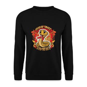 Chinese Year 2025 Year of the Snake - Unisex Sweatshirt - black - Front - Alina (178cm) & Michal (187cm)