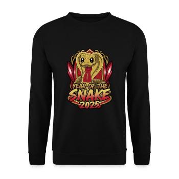 Chinese Year 2025 Year of the Snake - Unisex Sweatshirt - black - Front - Alina (178cm) & Michal (187cm)