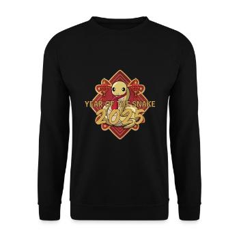 Chinesisches Jahr 2025 Jahr der Schlange - Unisex Pullover - Schwarz - Vorne - Alina (178cm) & Michal (187cm)