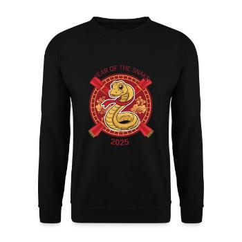 Chinese Year 2025 Year of the Snake - Unisex Sweatshirt - black - Front - Alina (178cm) & Michal (187cm)