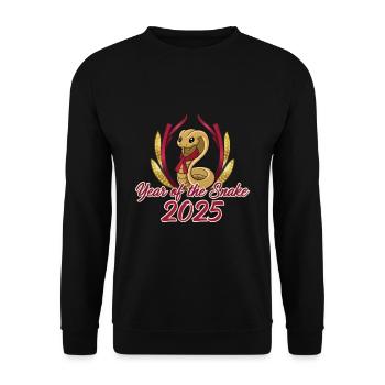 Année Chinoise 2025 Année du Serpent - Sweat-shirt Unisexe - noir - Devant - Alina (178cm) & Michal (187cm)