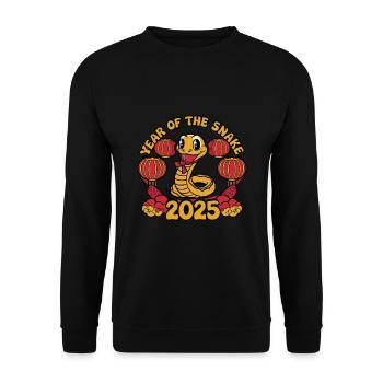 Année Chinoise 2025 Année du Serpent - Sweat-shirt Unisexe - noir - Devant - Alina (178cm) & Michal (187cm)
