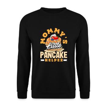 Lustiges Pfannkuchenliebhaber Geschenk - Unisex Pullover - Schwarz - Vorne - Alina (178cm) & Michal (187cm)