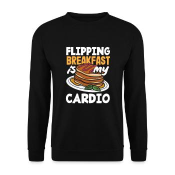 Lustiges Pfannkuchenliebhaber Geschenk - Unisex Pullover - Schwarz - Vorne - Alina (178cm) & Michal (187cm)