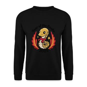 Chinesisches Jahr 2025 Jahr der Schlange - Unisex Pullover - Schwarz - Vorne - Alina (178cm) & Michal (187cm)